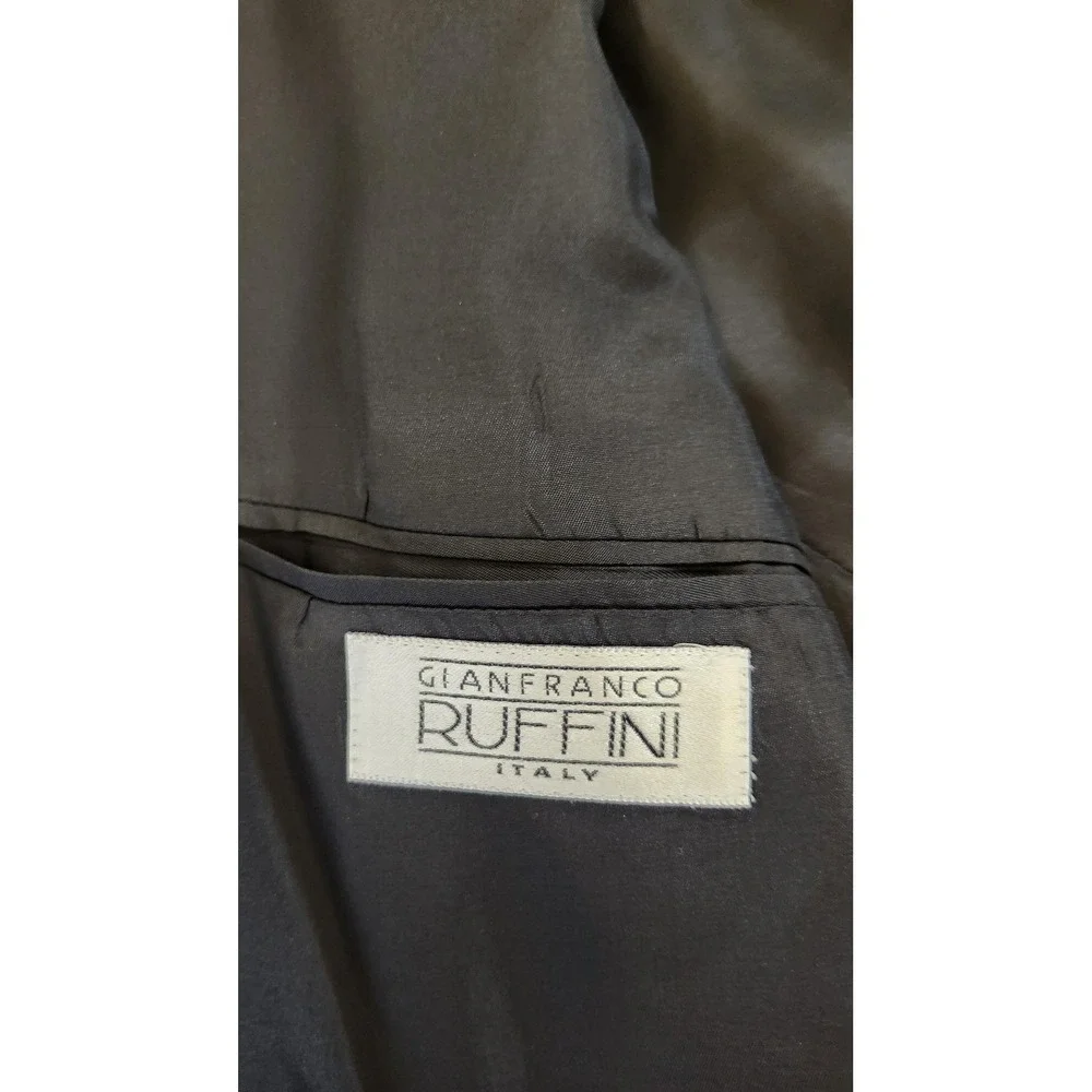 Gianfranco Ruffini Blazer Sport Coat Mens 42R Gray Glen Plaid‎ Silk Wool READ